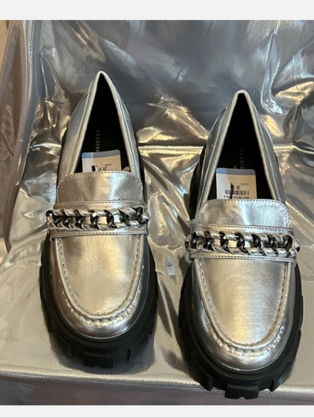 Fashion To Figure Silver Lug Sole Loafers